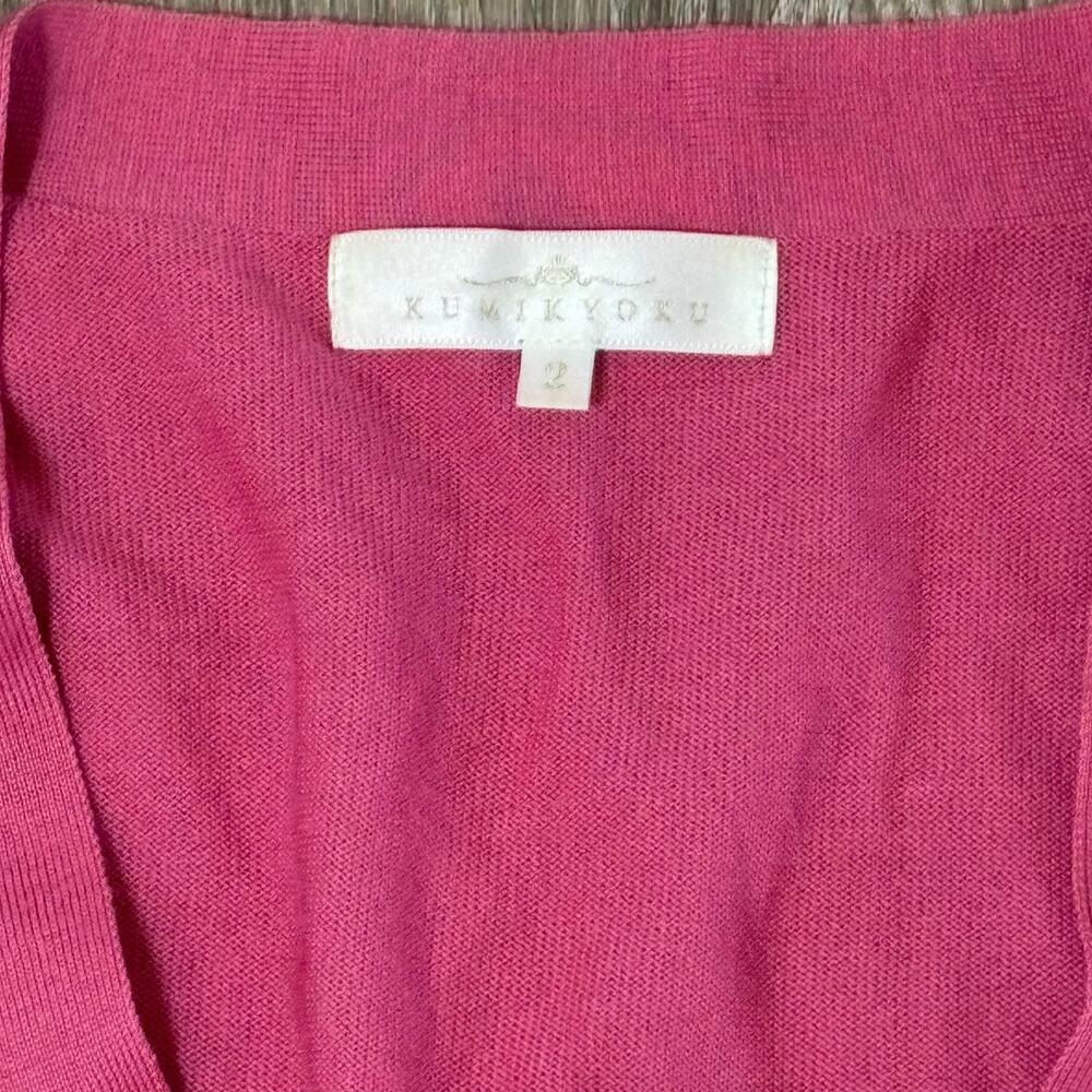 Kumikyoku Onward Kashiyama Hot Pink 100% Wool Cardigan Sweater, Japan Size 2 - Picture 6 of 10